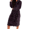 Ladies Luxury Black Panther Plush Shimmer Fleece Dressing