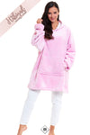 Luxury Pink Shimmer Fleece Hoodie Blanket Sweatshirt | HABIGAIL | For The Luxury |