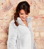 Ladies Luxury Frosted Shimmer Fleece Zip Thru Robe | Dressing Gown | HABIGAIL | For The Luxury |