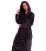 Ladies Luxury Black Panther Plush Shimmer Fleece Dressing