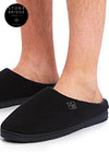 STONEBRIDGE Men's Black Luxury Memory Foam Plush Lined Mule Slippers with Anti-Slip Sole