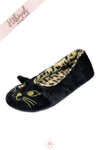 Ladies Luxury Plush Cute Cat Embroidery Ballet Slip On Slippers
