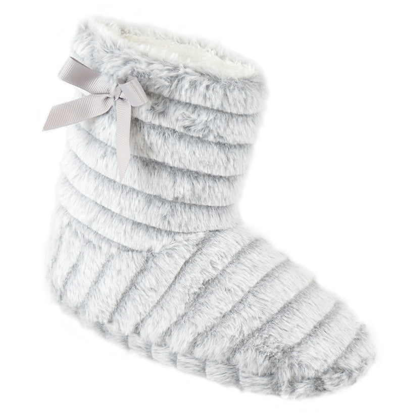 Ladies Knitted  Indoor Outdoor Booties Non-Slip Sole
