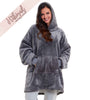  Slate Grey Shimmer Fleece Hoodie Blanket Sweatshirt | HABIGAIL | For The Luxury |