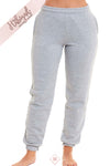 Ladies Grey Marl Casual Fleece Soft Cotton-Rich Joggers | Joggers | HABIGAIL | For The Luxury |