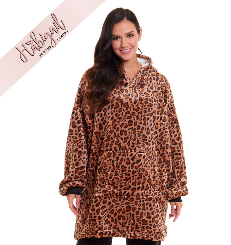 Luxury Leopard Print Hoodie Blanket Sweatshirt | HABIGAIL | For The Luxury |