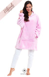 Luxury Pink Shimmer Fleece Hoodie Blanket Sweatshirt | HABIGAIL | For The Luxury |