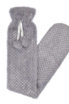 Luxury Plush Extra Long Metallic Grey Hot Water Bottle
