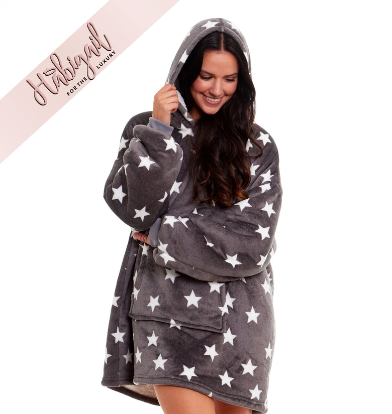 Luxury Star Print Hoodie Blanket Sweatshirt  